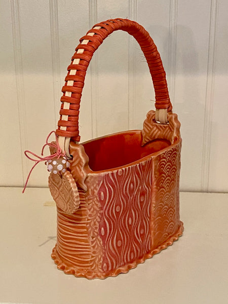 Rattan handled ceramic Basket SOLD OUT
